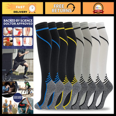 8 Pairs Compression Socks 20-30 mmHg Knee High for Men & Women – Athletic, Trave