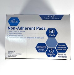 MED PRIDE Sterile Non-Stick Non-Adherent Gauze Wound Dressing Pads 3” x 8” 50 Pk