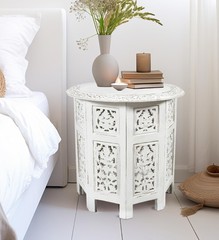 Cotton Craft Solid Wood Accent End – Vintage Boho Folding –