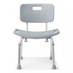 Aluminum Bath Bench with Back, Gray, Aluminum, 400 Lb. Weight Capacity, 1 Count