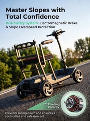 Lightweight Mobility Scooters for Seniors Removable Battery & Quick Fold Design