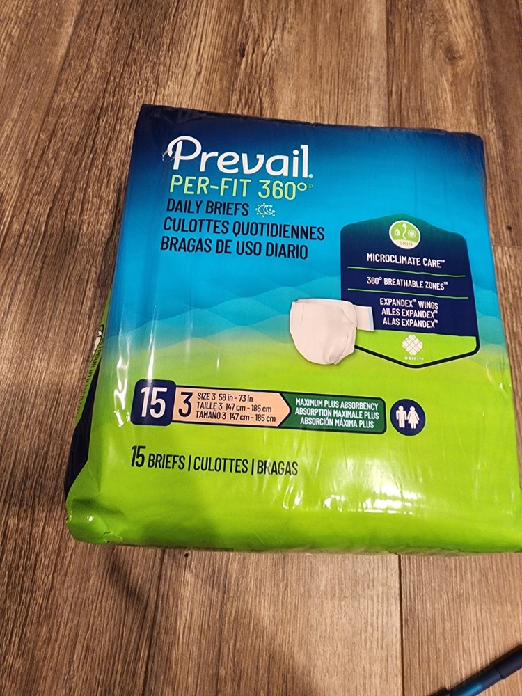 Prevail Per-Fit 360 Daily Brief Size 3 Maximum Plus 15 count Adult Depends