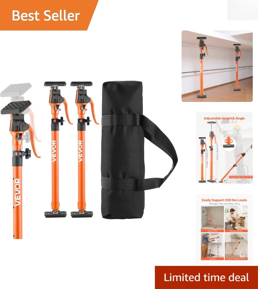 Versatile 2-Pack Cabinet Jack Poles, 25.4-45.3 Inch, Easy Setup for DIY Projects
