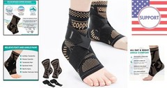 Lightweight Copper Ankle Brace – 2 Pack for Sports & Everyday Use, Large Size
