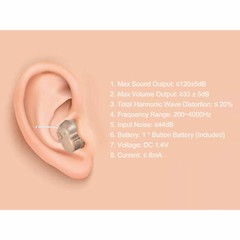 JINGHAO 1 Pair Hearing Mini Sound Amplifier Enhancer Battery Power US