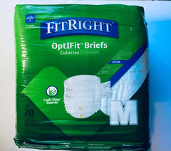 Midline FitRight Ultra Adult Incontinence Briefs MEDIUM 20 count 32-44”