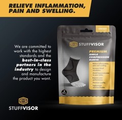 Stuffvisor Ankle & Foot Compression Sleeve, Socks for Maximum Support, Small 2PK