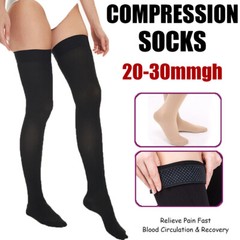 Thigh High Compression Socks Leg Support Brace Pain Relief Men Women Full Toe