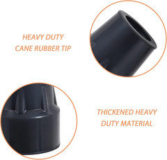 3/4 Inch Cane Tips Replacement Heavy Duty Rubber Tips Black 4 Pack Fits Aluminum