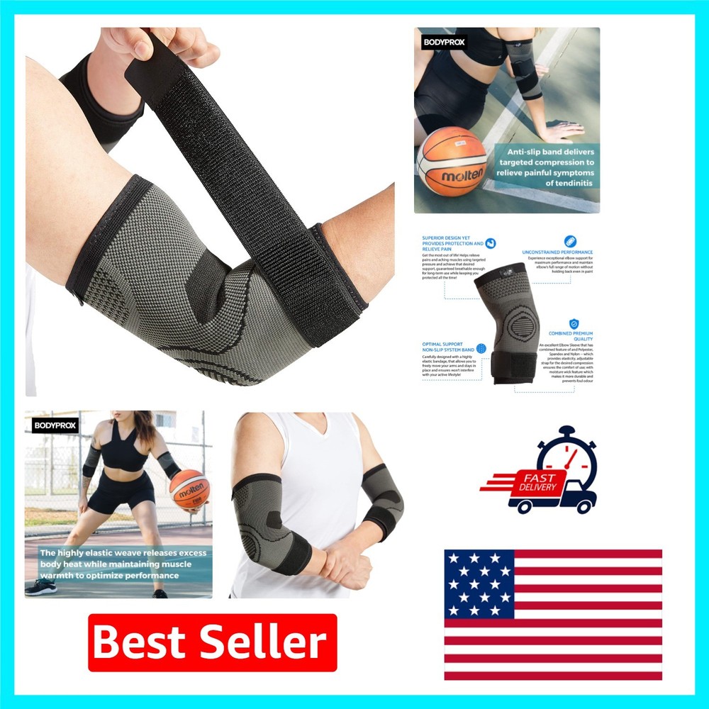 Moisture-Wicking Elbow Compression Sleeves for Ultimate Pain Relief – 2 Pack