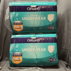 S/M Max Absorbancy Unisex Incontinence Underwear 2 x 32ct