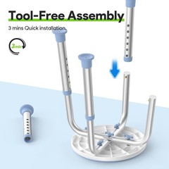 Adjustable 360° Rotating Shower Seat for Tub & Small Bathtub – 300lb Capacity, A
