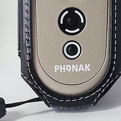 Phonak PilotOne II Hearing Aid Remote Control Silver Black Leather Belt Holster
