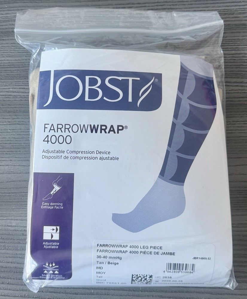 JOBST FarrowWrap Strong Compression 30-40 mmHg Legpiece Tan MD Regular New