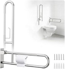 Toilet Grab Bar Support Rail 29.5 Inch, Anti-Slip Knurled Handicap Bathroom Safe