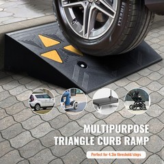 4.3″ Heavy Duty Rubber Driveway Ramp 2 Pack 15 Ton Load Capacity