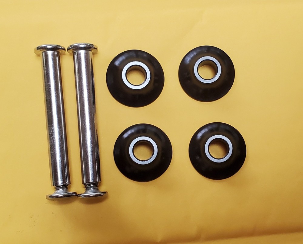 (4) Black Cone Spacers and (2) Replacement Axles for Wheelchair Caster Wheels.