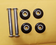 (4) Black Cone Spacers and (2) Replacement Axles for Wheelchair Caster Wheels.