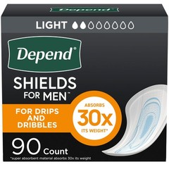 Shields Incontinence Pads for Men, Light Absorbency, 90 Count (Packaging May …