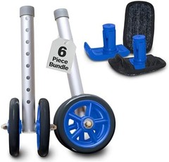 Top Glides Heavy Duty Bariatric 5″ Walker Wheel Kit with FlexFit Walker Ski G…
