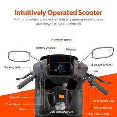 Multi Seat Heavy Duty Mobility Scooters 36 Miles 3-Speed 1000W 500lbs Capacity