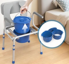 Loyoda Drop Arm Bedside Commode with Padded Seat and Backrest 500lbs…