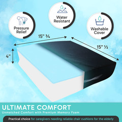 Wheelchair Cushions Comfortable Thick Memory Foam Seat Cushion Pressure Relief
