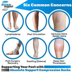 ABSOLUTE SUPPORT Made in USA – Opaque Compression Socks for 30-40mmHg, Beige