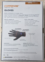 Copper Compression CopperVibe Vibration Heat Therapy Gloves Black New OPEN BOX