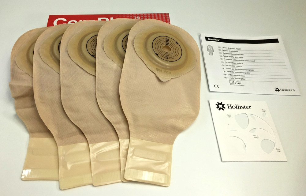 5 Hollister® 8195411 CeraPlus™ Convex Ostomy Pouch Exp 2030