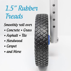 Top Glides 8″ Off-Road Walker Wheel Kits with Flexfit Universal Ski Glides (Blue