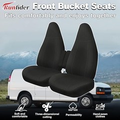 Custom 600D Heavy Duty Seat Covers for Chevy Express 2010-2025 Front black