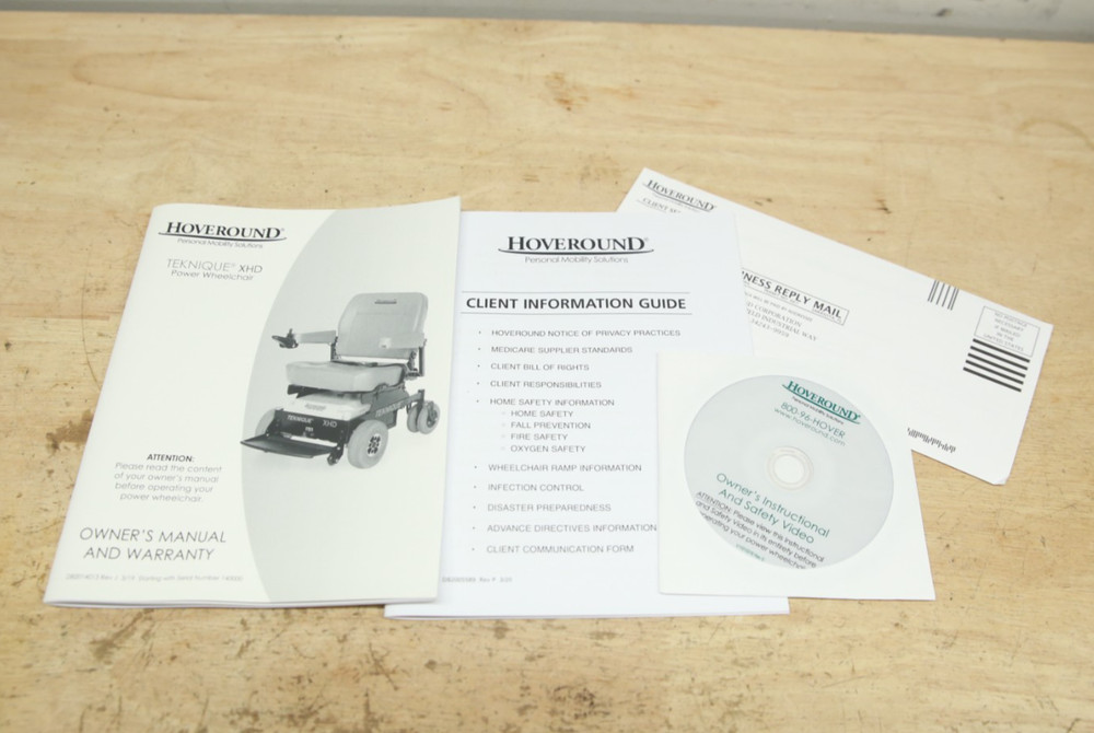 Hoveround XHD OWNER’S MANUAL & DVD Video Instructions for Power Chairs