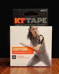 NEW Authentic KT TAPE Cotton Injury Repair Pain Sprains (20) 2″x10″ Strips BLACK