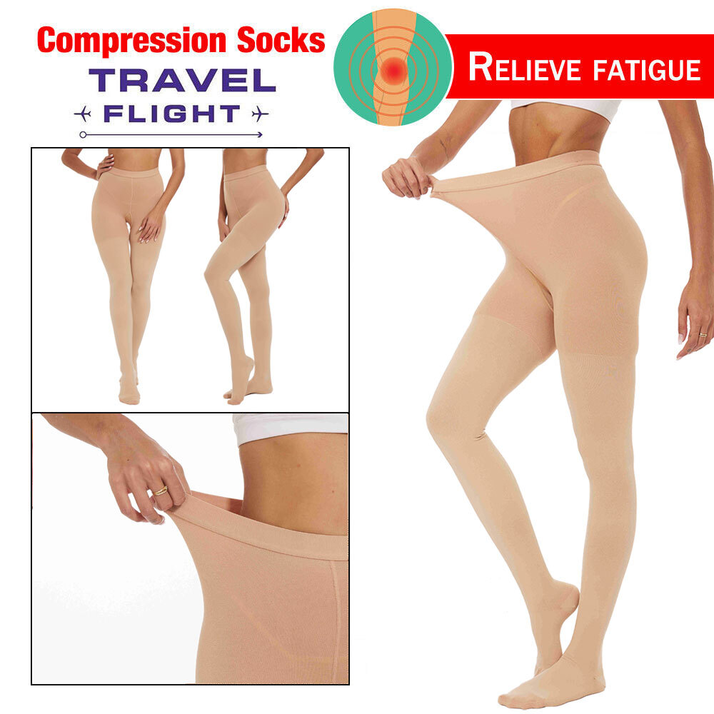 30-40 mmHg Compression Pantyhose Thigh High Graduated Support Stockings Full Toe