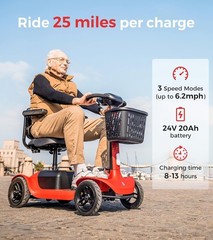 Paiseec Mobility Scooter Electric Power Wheelchairs Long Range 25 Miles 6 mph