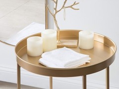 Kate And Laurel Celia Glam Round Side Table 18.25 X 18.25 X 22 Gold Modern