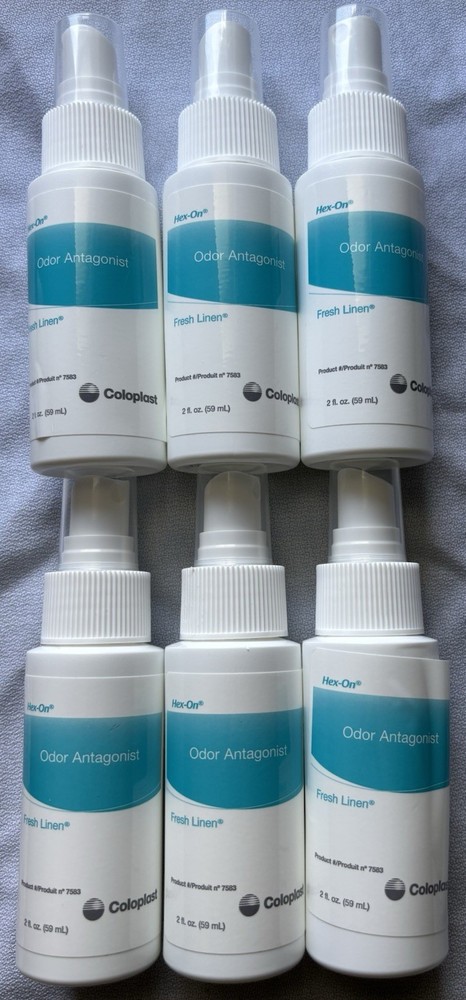 Lot Of 6 Coloplast Hex-On Odor Antagonist 2fl Oz Fresh Linen Exp 2027