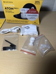 Audien ATOM PRO 2 OTC Hearing aids For Parts *READ Description*