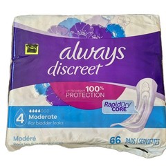 Always Discreet, Incontinence & Postpartum Pads For Women, Lot Of 4