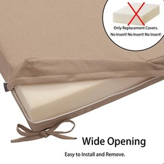 Magpie Fabrics Patio Cushion Covers Set of 20x18x4 Inch (2 Count), Khaki