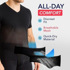 Dr. Arthritis Inguinal Hernia Support Belt for Men & Women – BLACK – MEDIUM