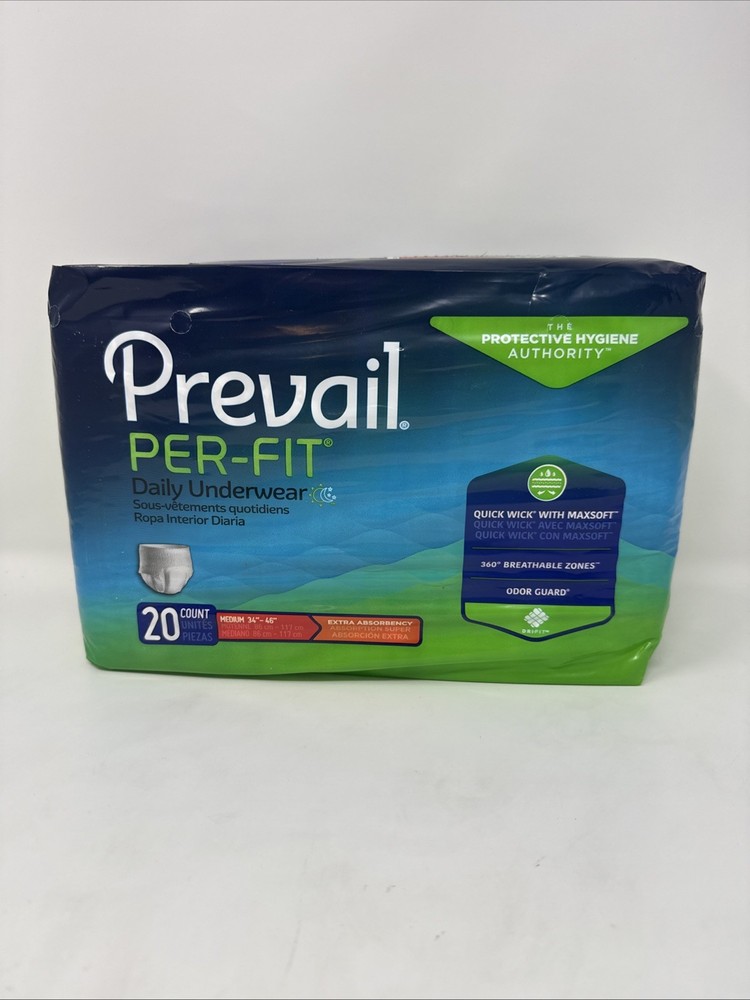 Prevail Per-Fit Unisex Incontinence Underwear – Medium Size, Bag of 20 (PF-512)