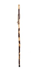 Handcrafted Nature Wood Hiking Stick 55 Inches Long – with Hand Strap and Rubber