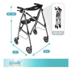 Stander Rollator Walker with Seat Lightweight 4 Wheel Walker Folding