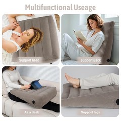 Bloomoja Inflatable Wedge Pillow, Portable Travel Pillows for Sleeping, Grey