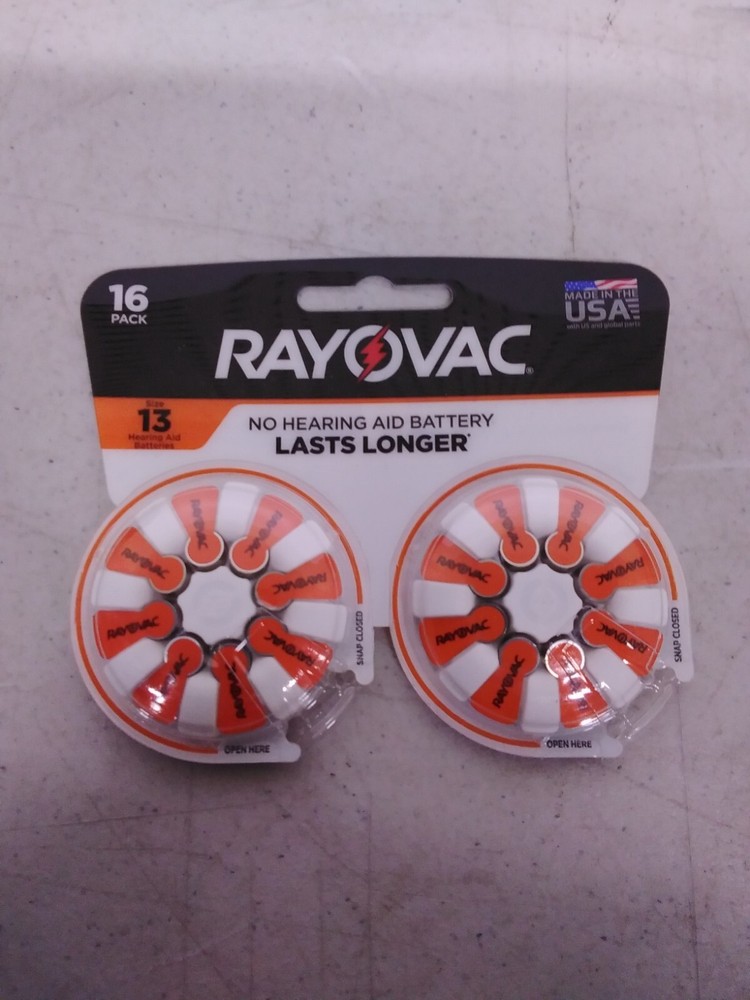 Rayovac Size 13 Hearing Aid Battery – 16pk