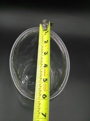 Oval Jar W/Out Imprints Clear thick Glass with metal Lid