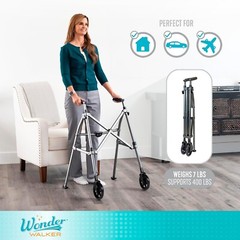 Stander Wonder Walker Short – Lightweight Foldable Walker, Cobalt Blue