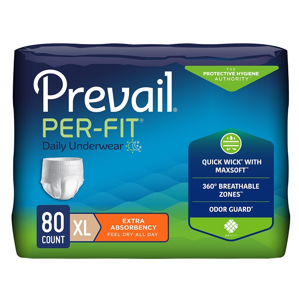 Per-Fit Protective Underwear X-Large, Black, 58 – 68 In, 80 Count